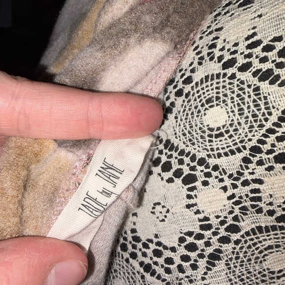 Jade by Jane tie dye fleece ruffle bottom peplum hoodie tunic women’s L - Picture 4 of 4